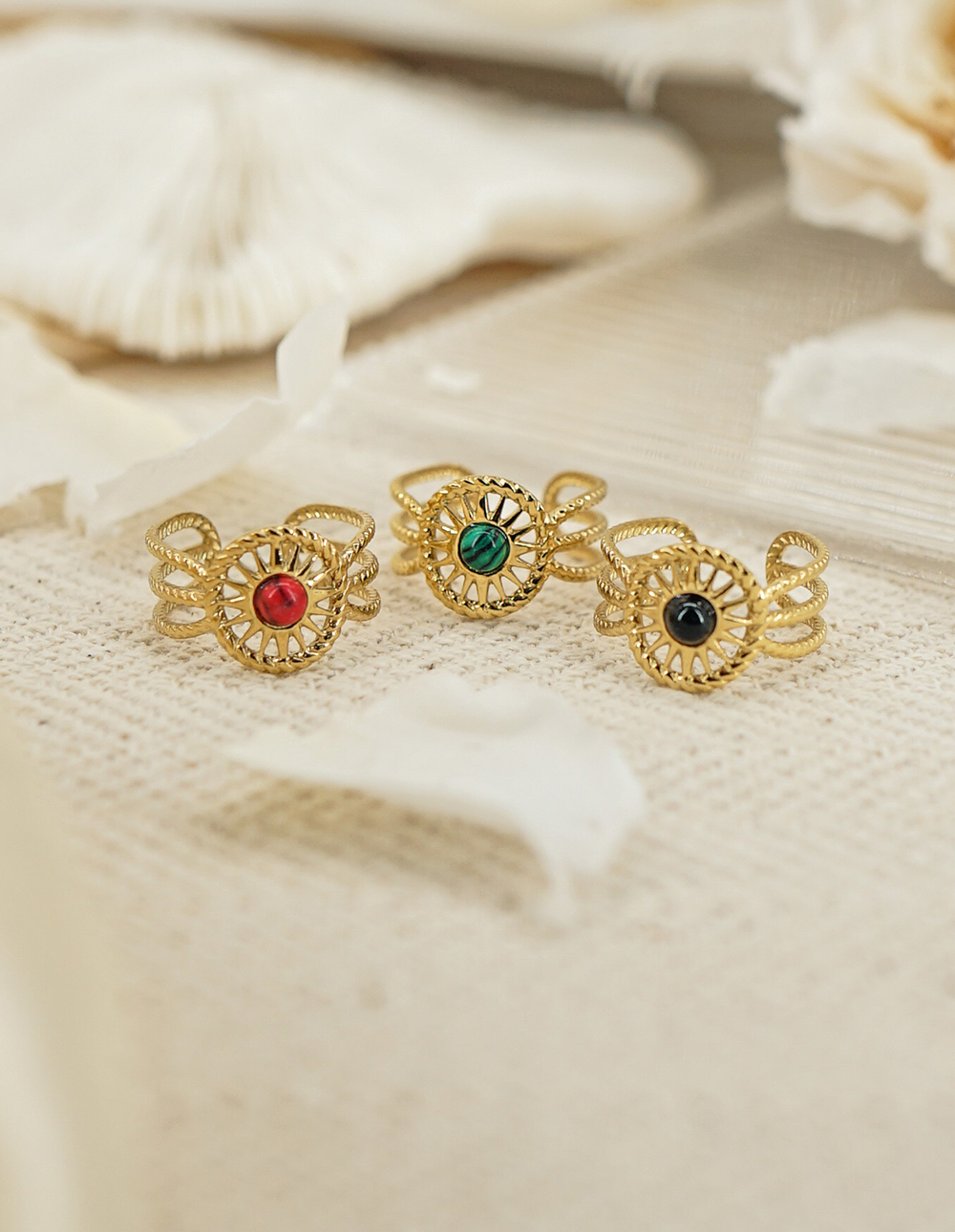 麻花星芒可調式戒指