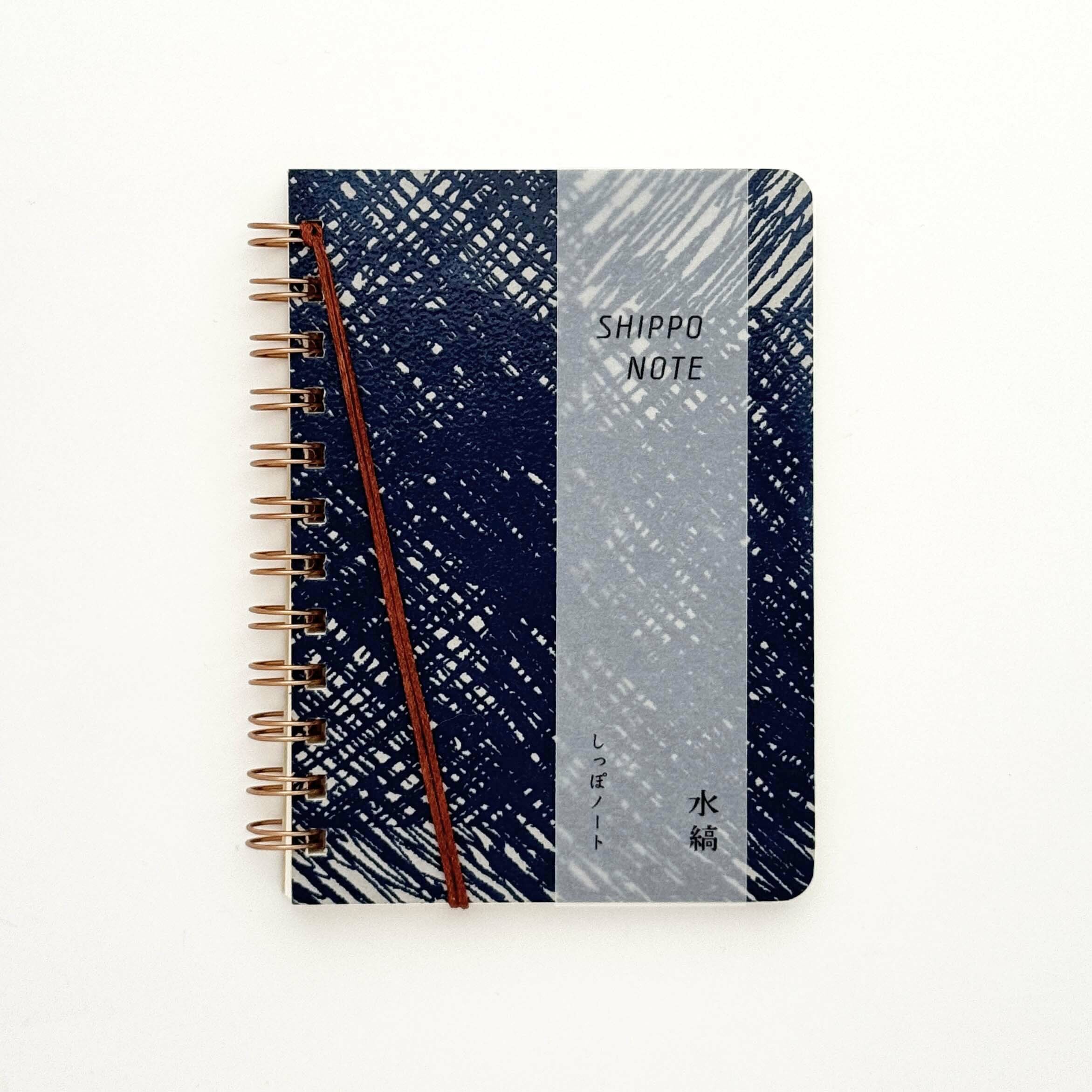 綁線環裝筆記本 黑色線條 / 水縞 / 日本