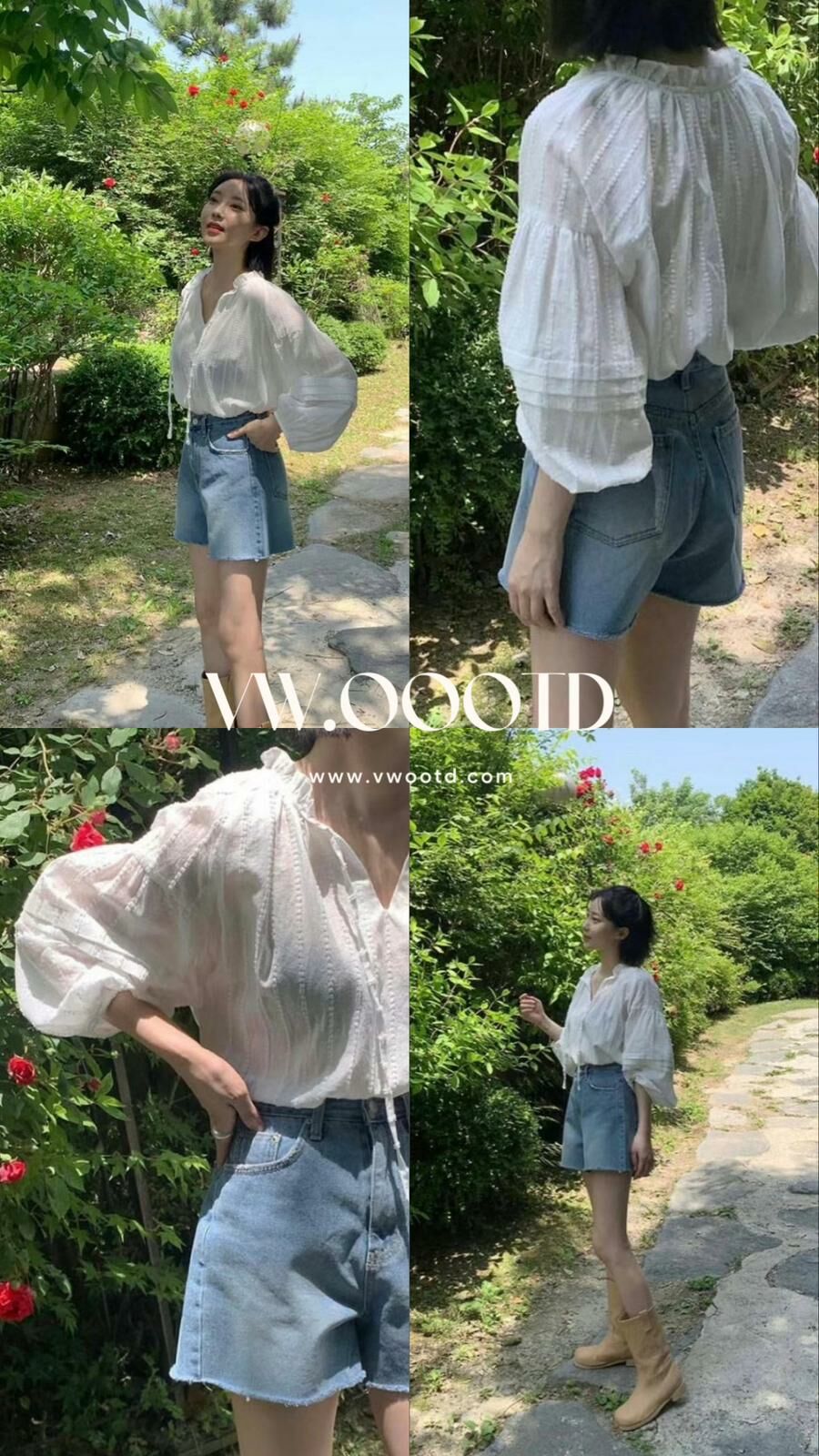 Ruffles領泡泡袖上衣