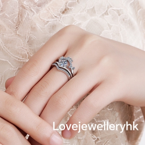 莫桑鑽三叠式皇冠戒指     R08C067