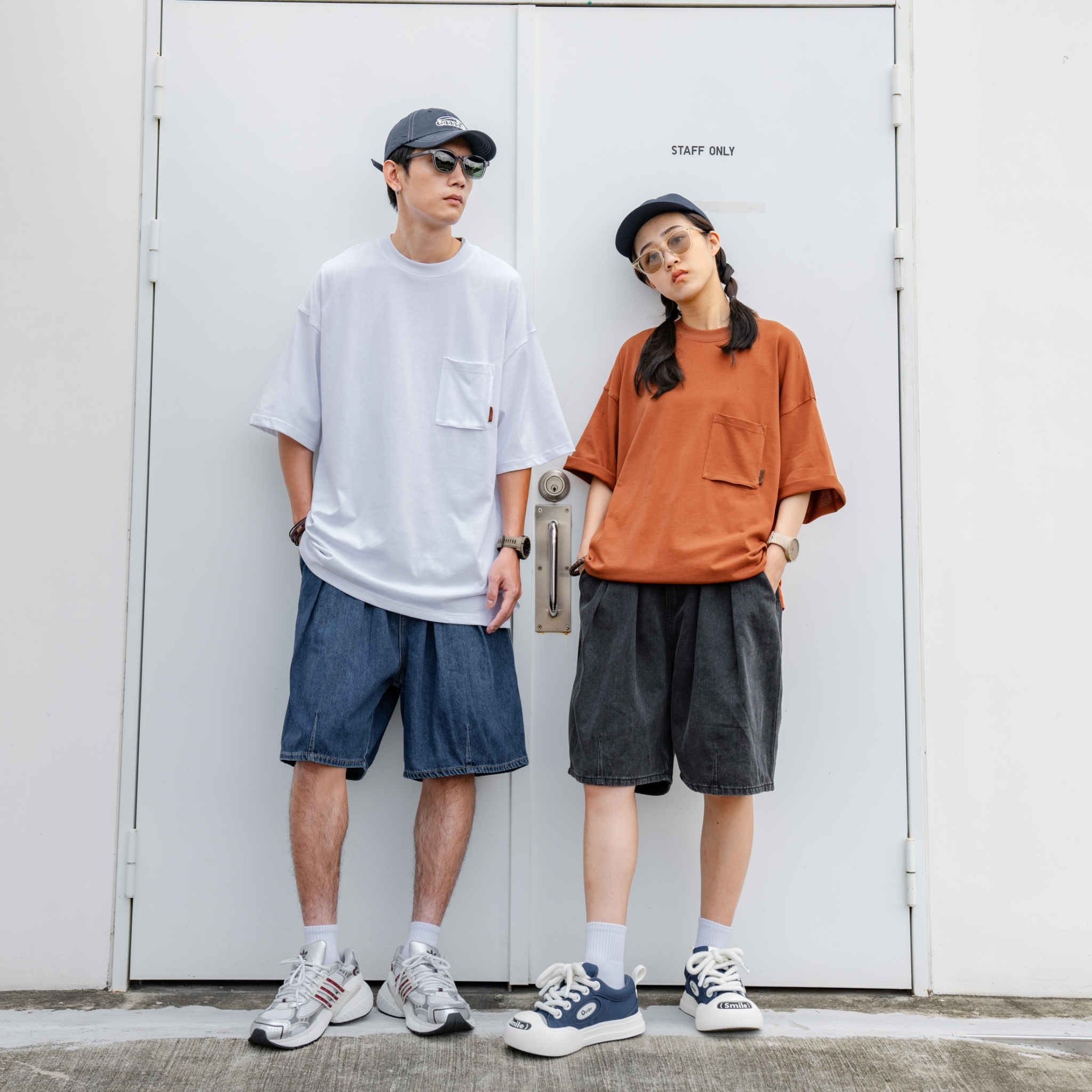 SBG 寬鬆輕刷白微繭牛仔短褲 802