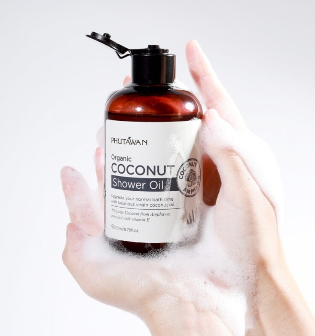 泰國代購-🌸PHUTAWAN 有機椰子沐浴油 Organic Coconut Shower Oil 250ml