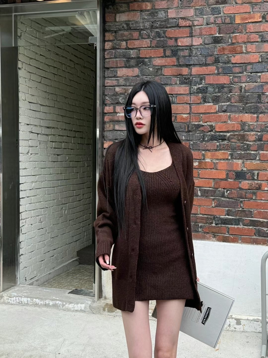 棕色童話 (外套+連身裙)