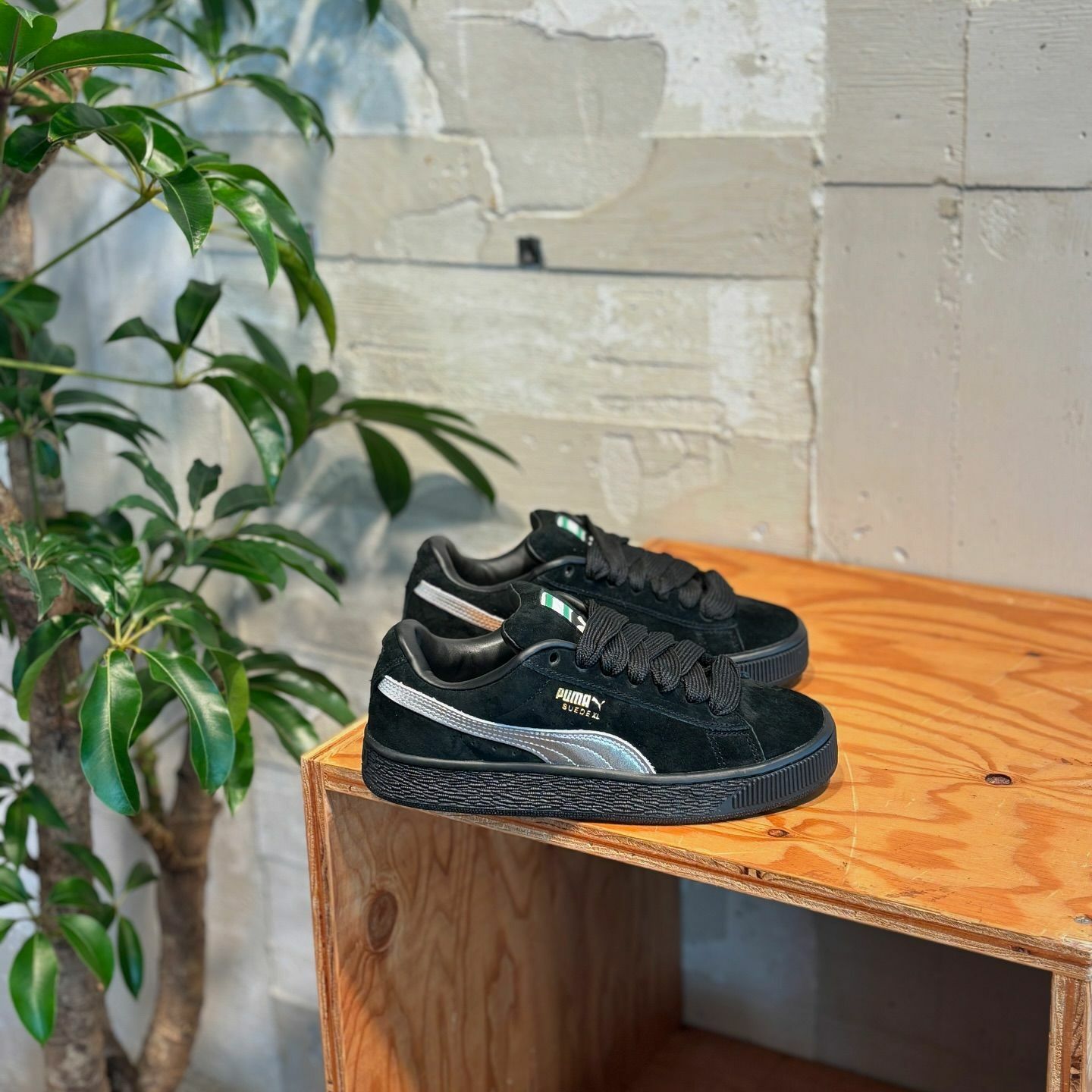 PUMA Suede XL 日本限定 黑銀 金屬銀 黑色 胖胖鞋 40141301