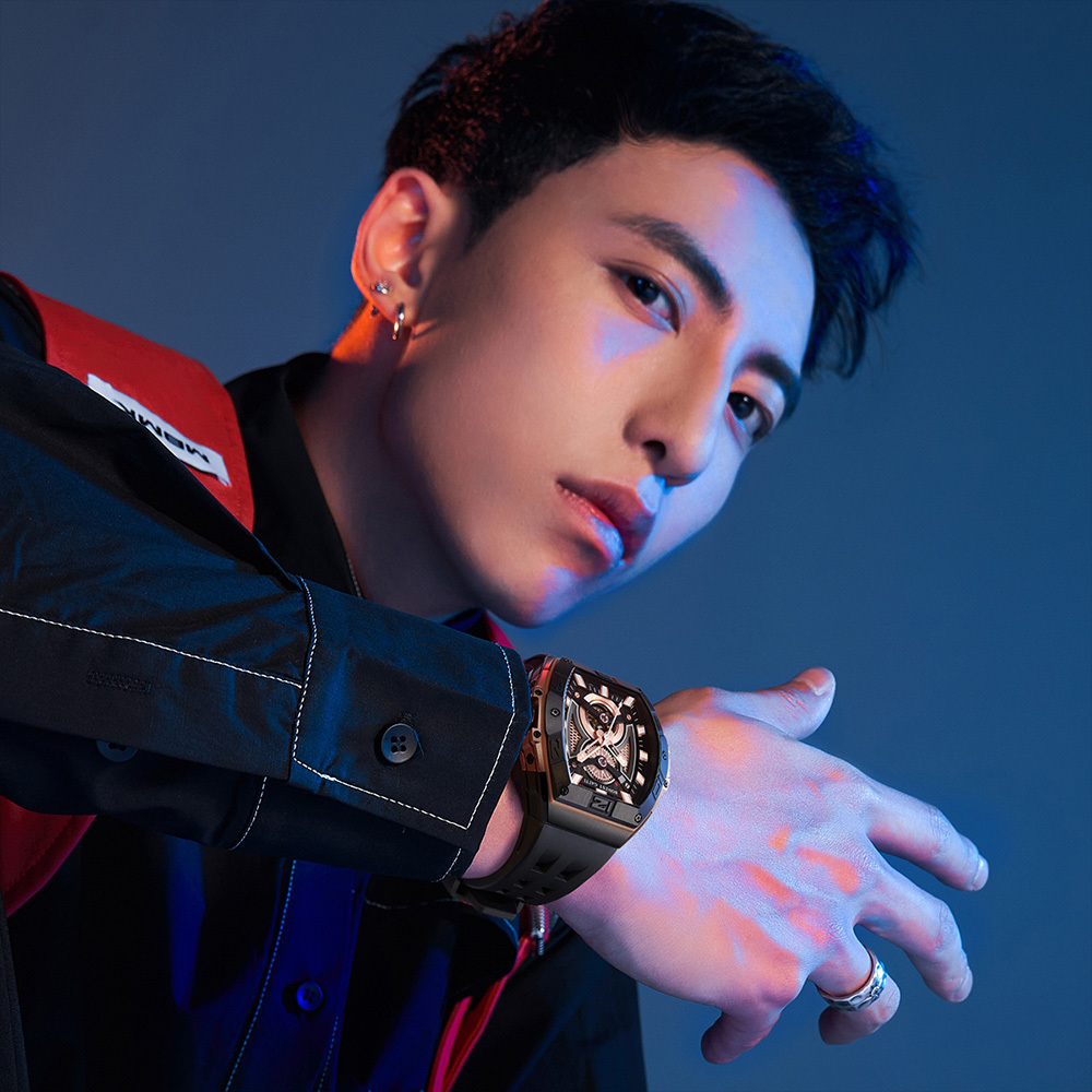 (預購)【Bonest Gatti】BG5701 蜂網 鏤空 前衛 藍寶石錶面 酒桶型 夜光 男錶 矽膠 機械錶