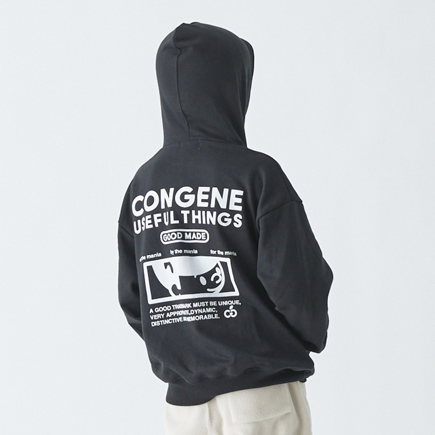 日本GENERATOR CASUAL X CONVEX 聯名款 Mutan 速乾素材 裏毛連帽衛衣 (黑色，130-140) 914605