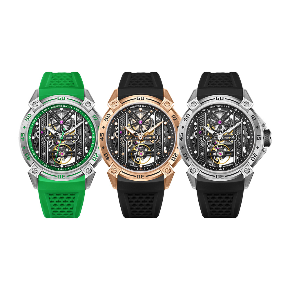 【Bonest Gatti】BG5805 Universe宇宙系列 全自動機械 鏤空 雙蜂巢 機械錶 防水 夜光