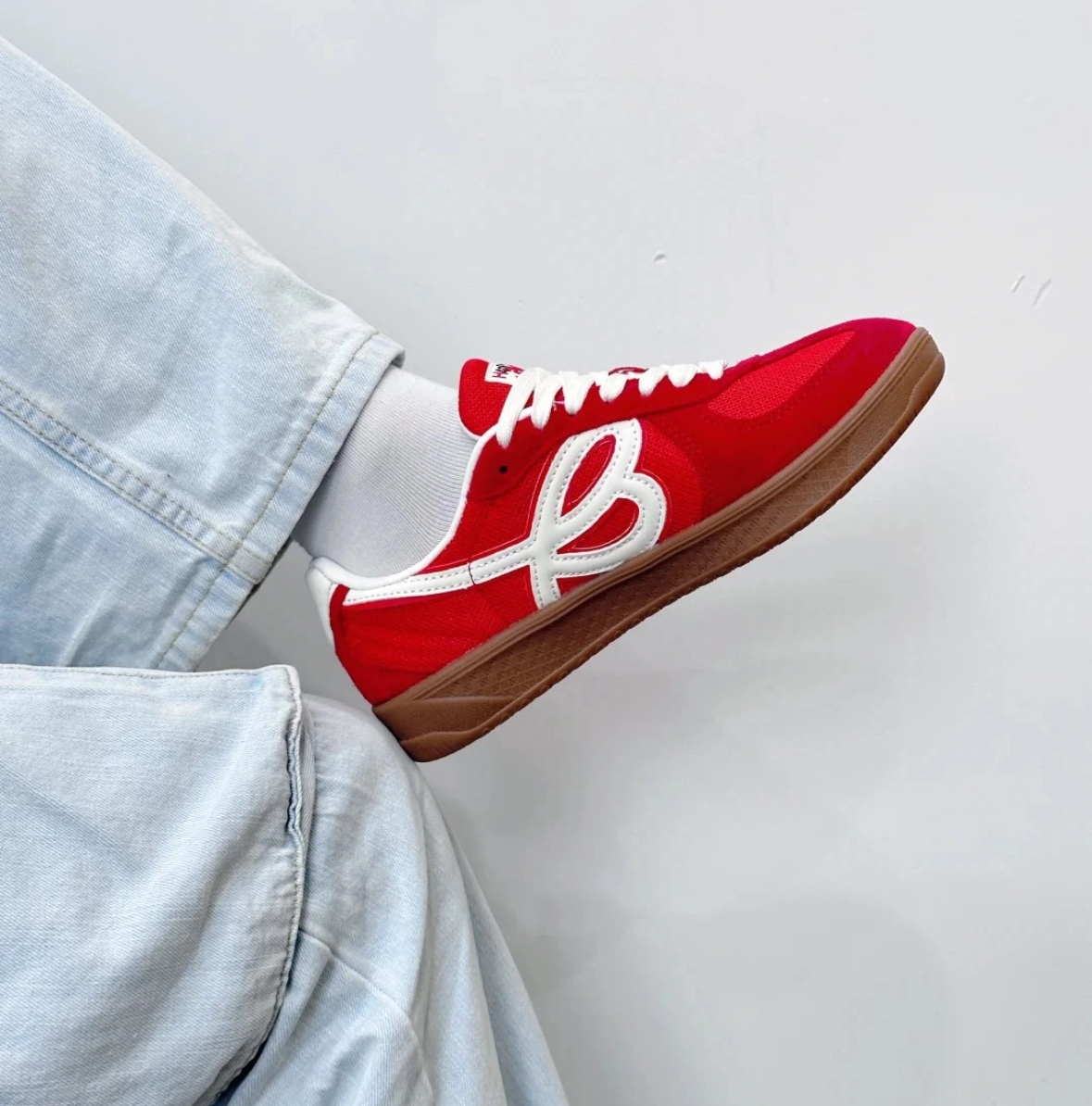 HBD x We Flower 少年紅 正紅色 紅白色 麂皮 復古 德訓鞋 小花鞋/預購