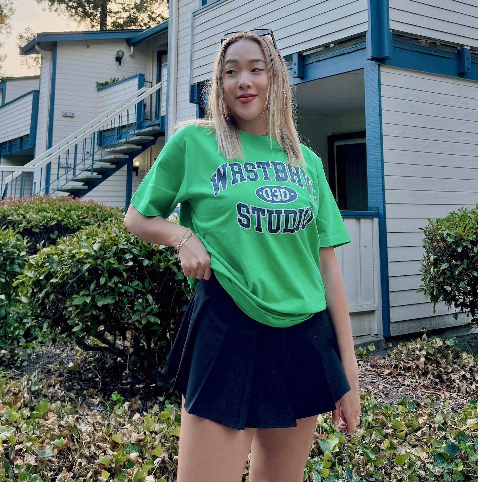 美式vintage Oversize綠Tshrit