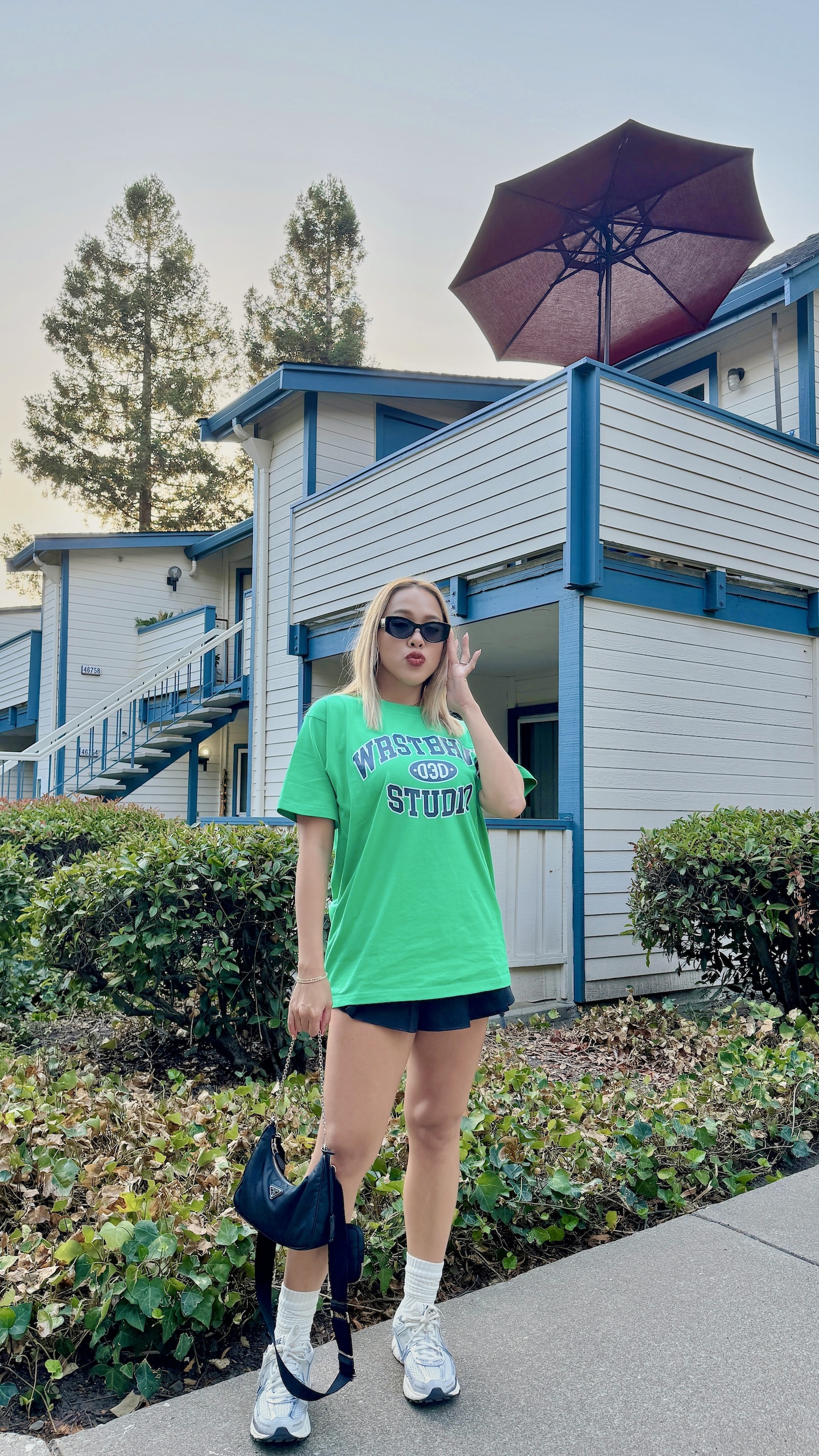 美式vintage Oversize綠Tshrit