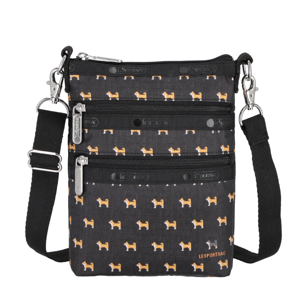 LeSportsac - 3 ZIP CROSSBODY 三層拉鍊斜背包 - 童趣柴犬