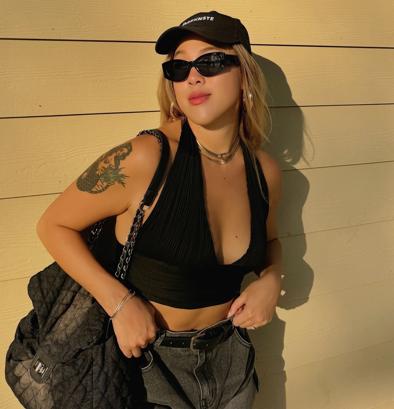 復古辣波浪繞脖背心(2色)