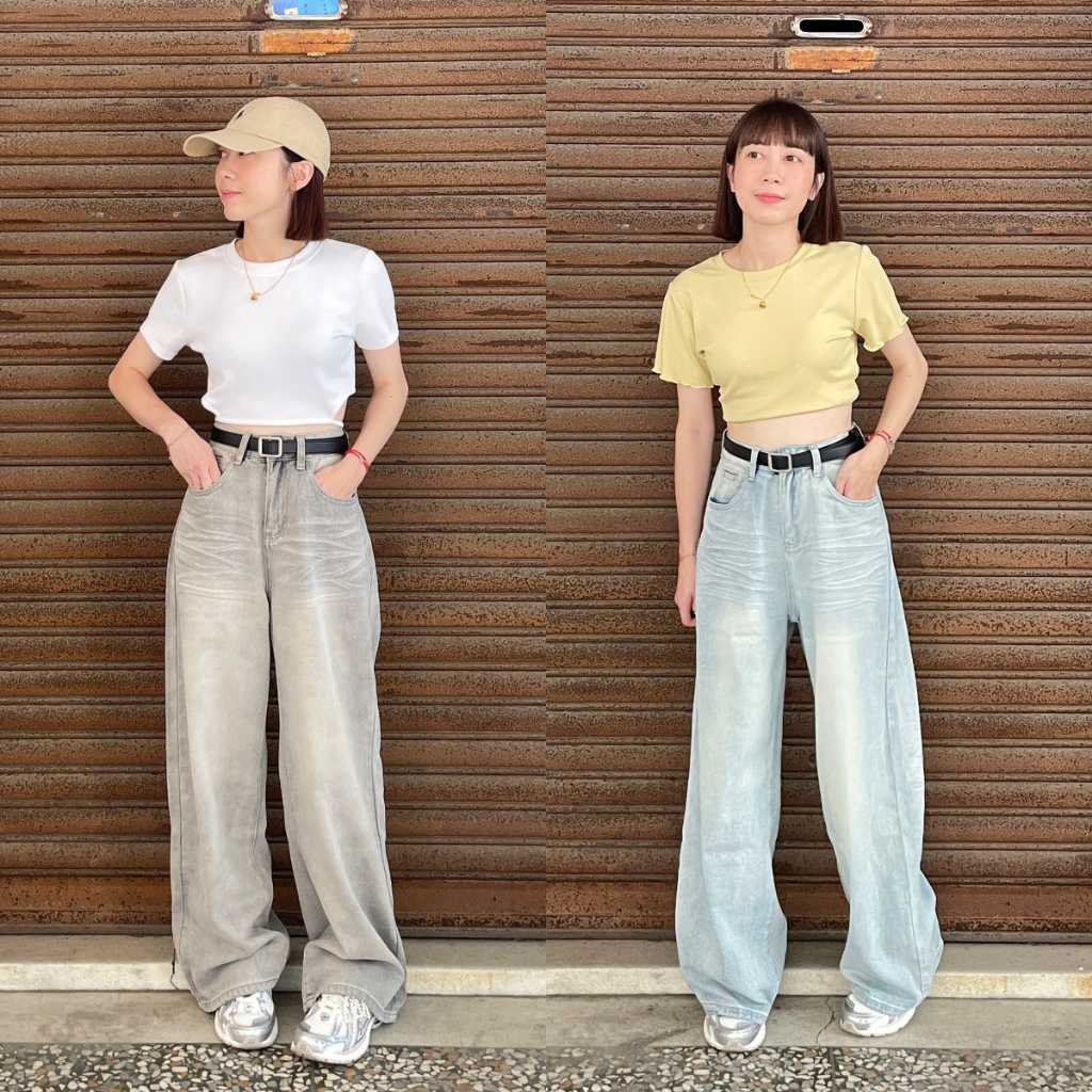 8109 女生闊腿牛仔褲