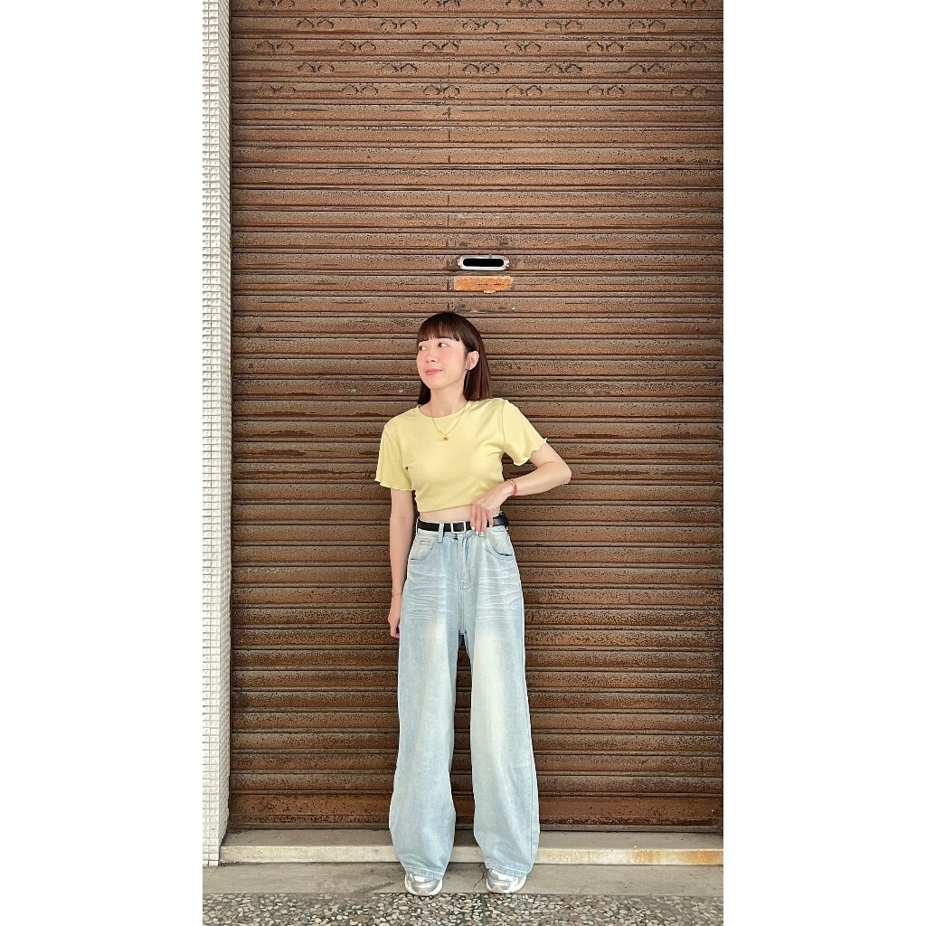 8109 女生闊腿牛仔褲