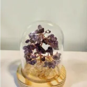 [S] GEMZ & CO HLCT MINI GLASS DOME TREE, AMETHYST, W505 (W505)