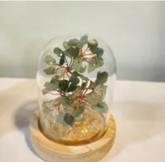 [S] GEMZ & CO HLCT MINI GLASS DOME TREE, AVENTURINE, W482 (W482)