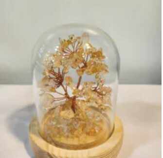 [S] GEMZ & CO HLCT MINI GLASS DOME TREE, CITRINE, W484 (W484)