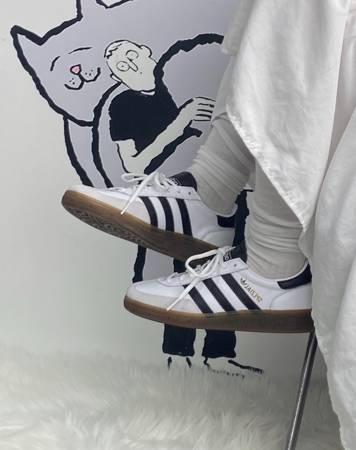 預購 ADIDAS HANDBALL SPEZIAL 白黑 焦糖底 黑鞋舌 男女鞋