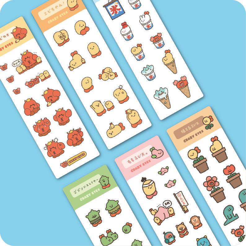 『新品』炸蝦の透明貼紙 - 6款