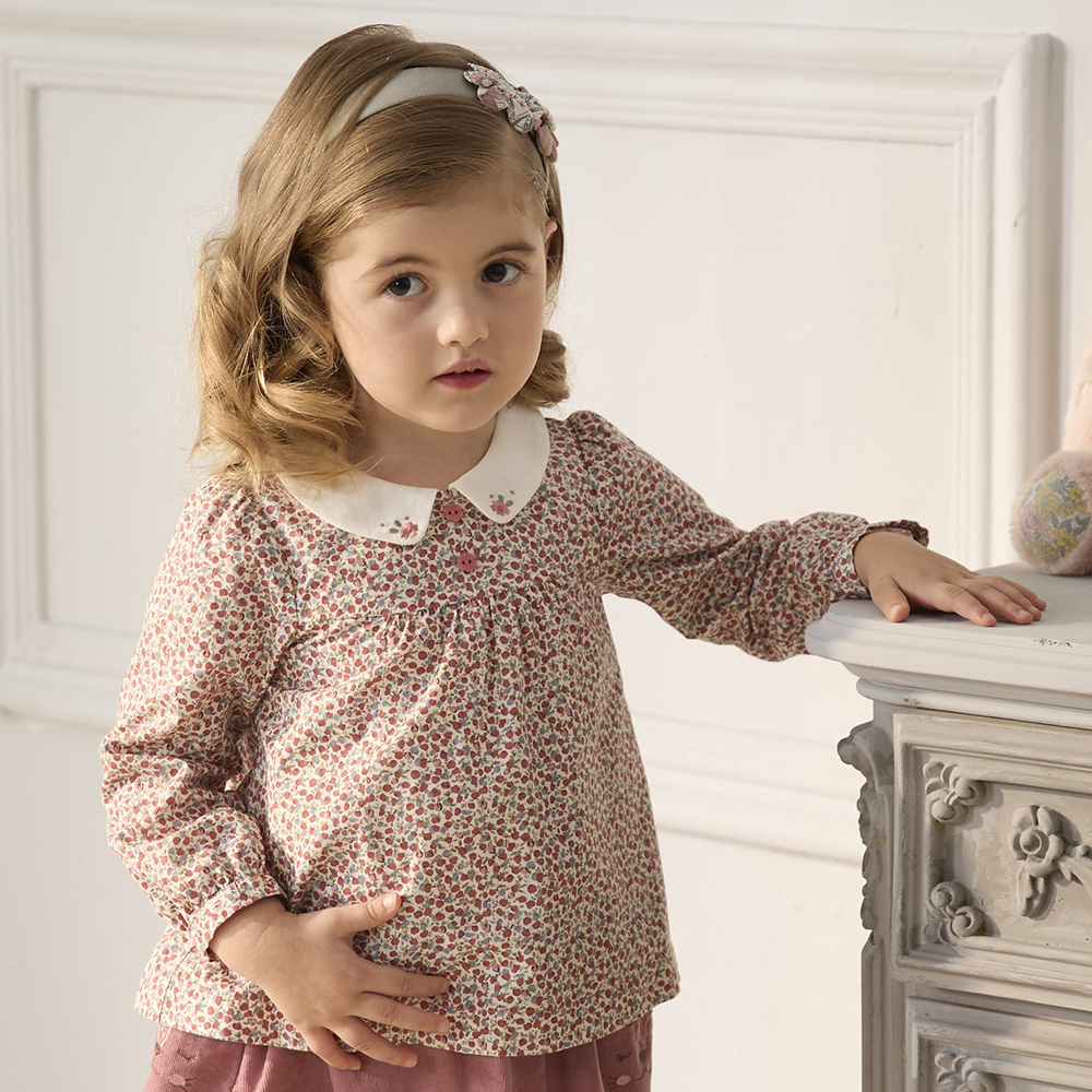 PIPPY 經典印花翻領純棉上衣 紅