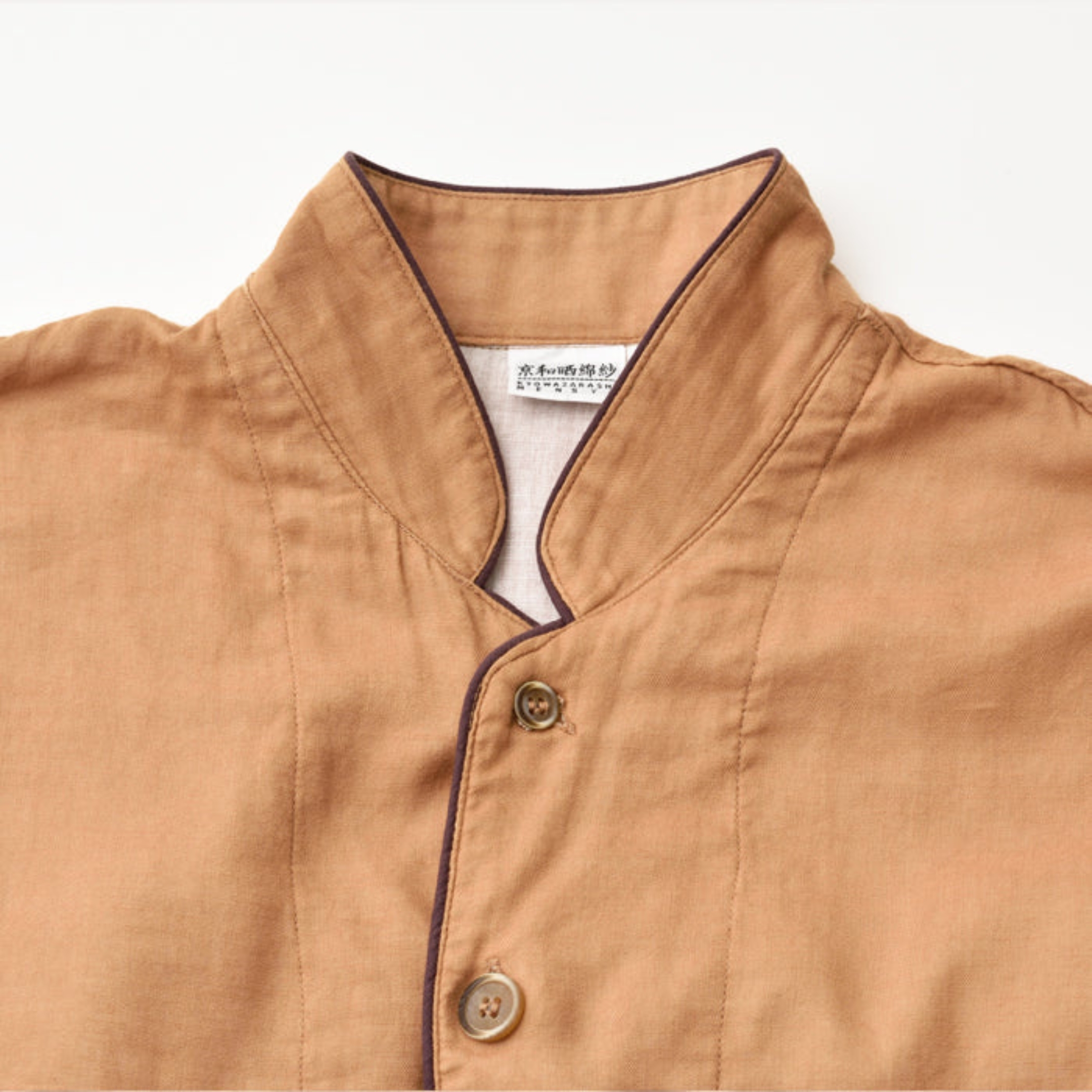 2 Layered Gauze Pajamas Set Persimmon-dyed (Kyo Wazarashi Mensya) | Daitou Shingu