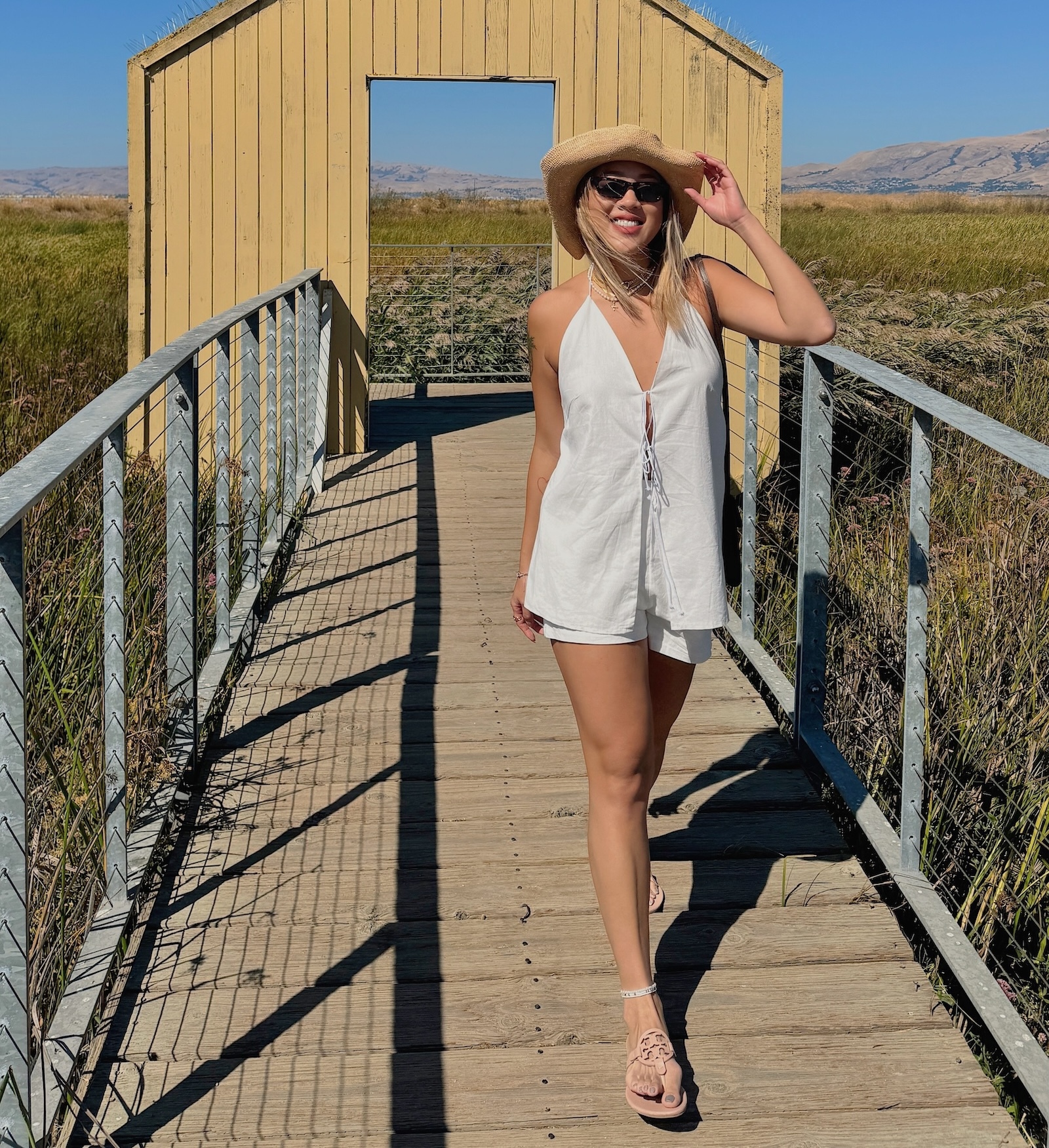 棉麻純白海岸套裝