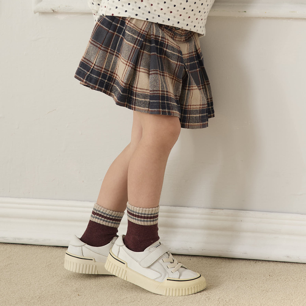 PIPPY經典格紋純棉褲裙 藍