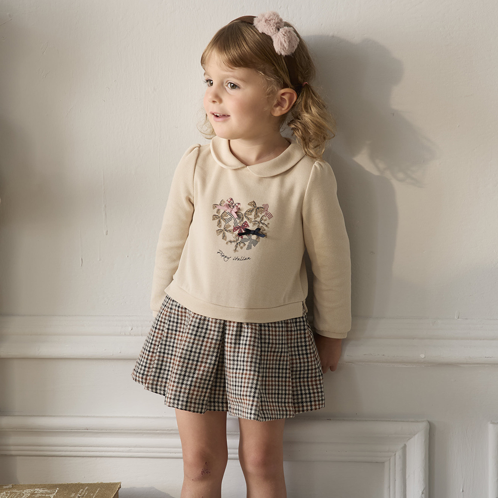 PIPPY 經典優雅蝴蝶結假兩件連身裙洋裝 卡其