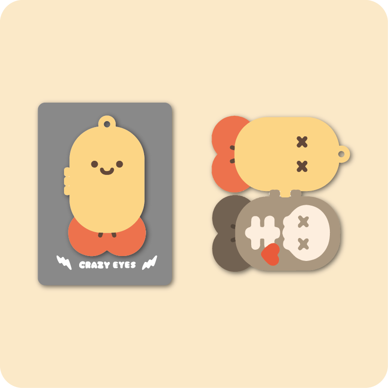 『新品』活動式金屬翻蓋吊飾 - 炸蝦骨頭