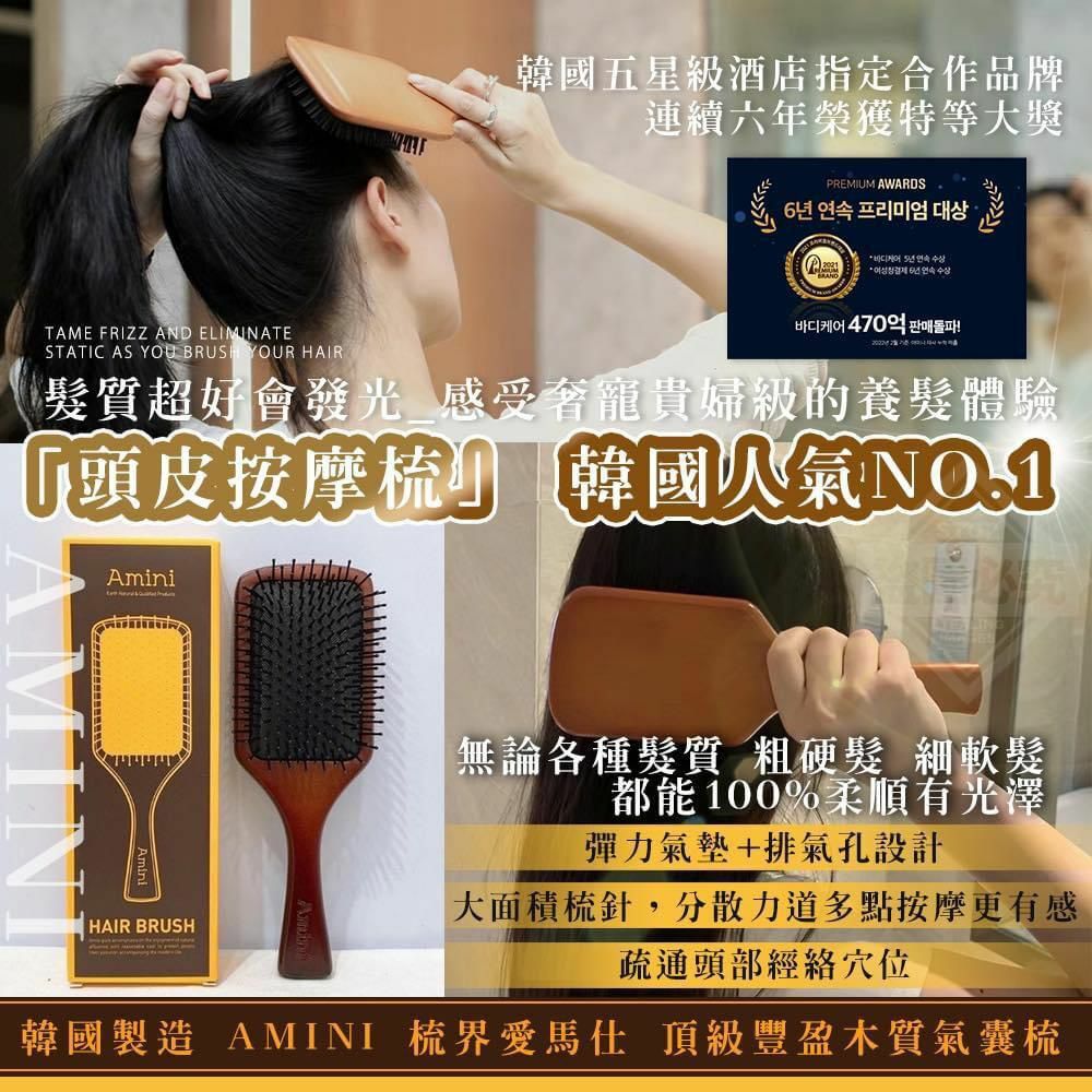 現貨 韓國🇰🇷AMINI 梳界愛馬仕 頂級豐盈木質氣囊梳