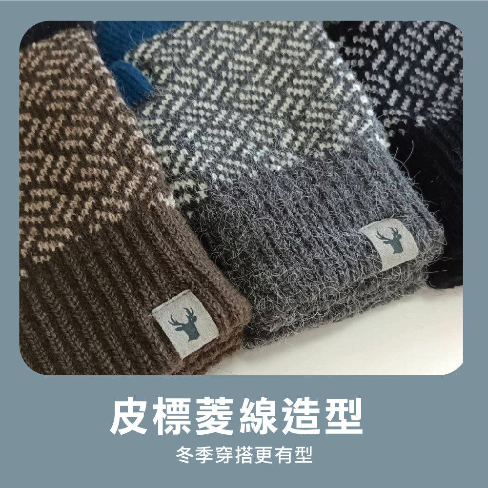 【肌暖】女士菱紋皮標半指手套丨G1644H