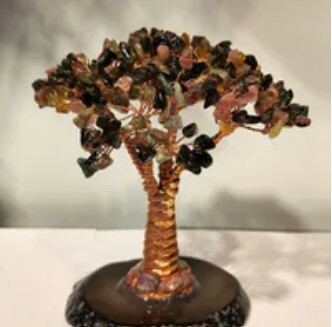 [S] GEMZ & CO HLCT SMALL AGATE MA NAO TREE, TOURMALINE, W343 (W343)
