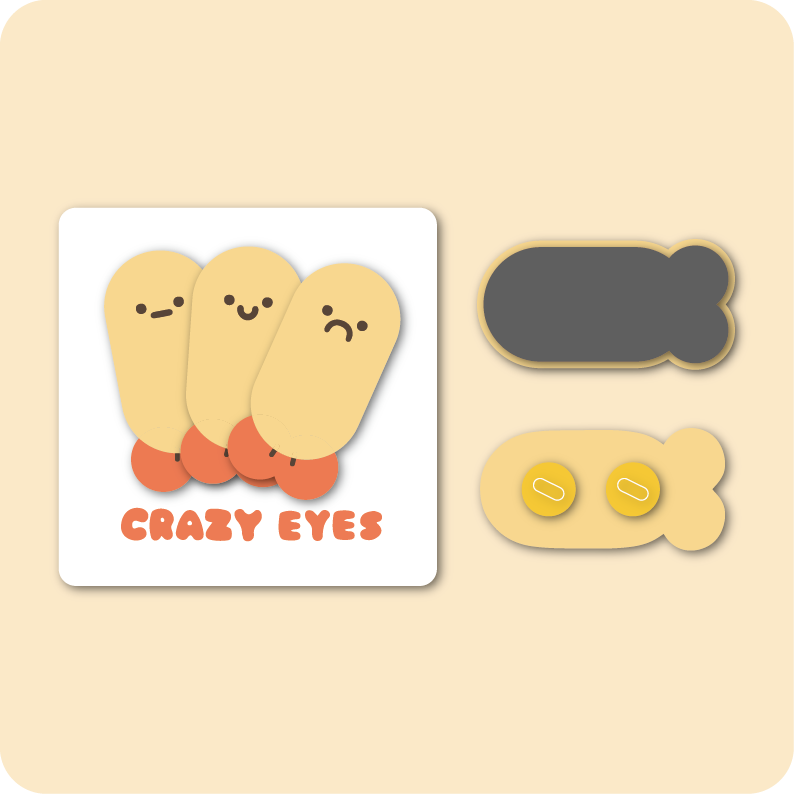 『新品』炸蝦金屬磁鐵別針 - 3入組