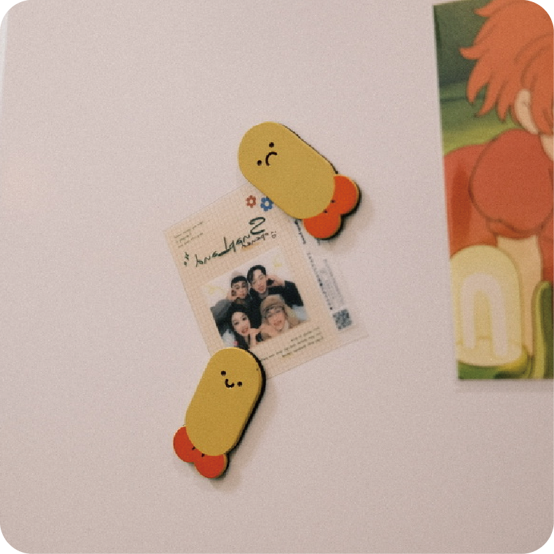 『新品』炸蝦金屬磁鐵別針 - 3入組