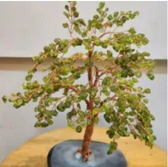 [S] GEMZ & CO HLCT MEDIUM AGATE (GU SHU) TREE, PERIDOT, W15 (W15)