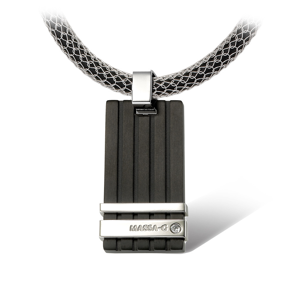 MASSA-G【黑曜印記】純鈦墬搭配 X1 4mm超合金鍺鈦項鍊(男款)