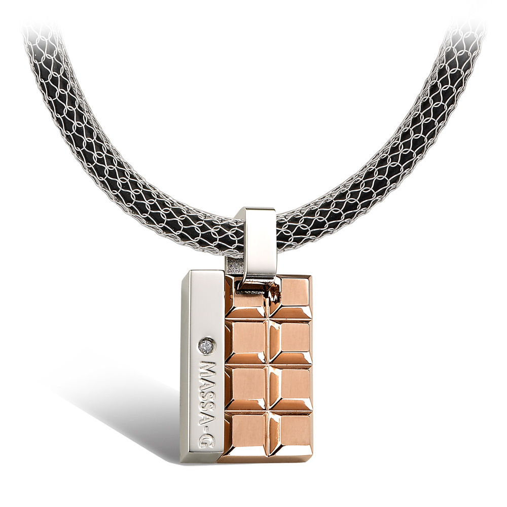 MASSA-G【玫瑰巧克蕾特】純鈦墬搭配 X1 4mm超合金鍺鈦項鍊