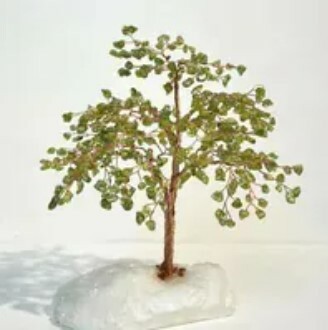 [S] GEMZ & CO HLCT RAW WHITE DRUSE BASE TREE, PERIDOT, W20 (W20)