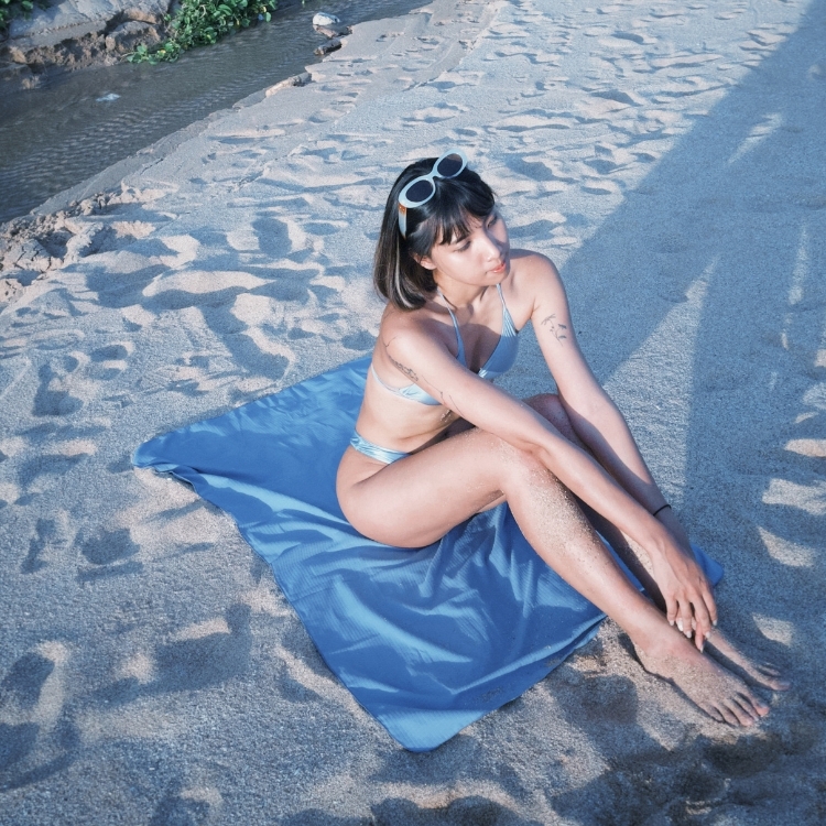 COOCEAN OCEAN GLOW 海光柔緞綁帶比基尼 淺光藍