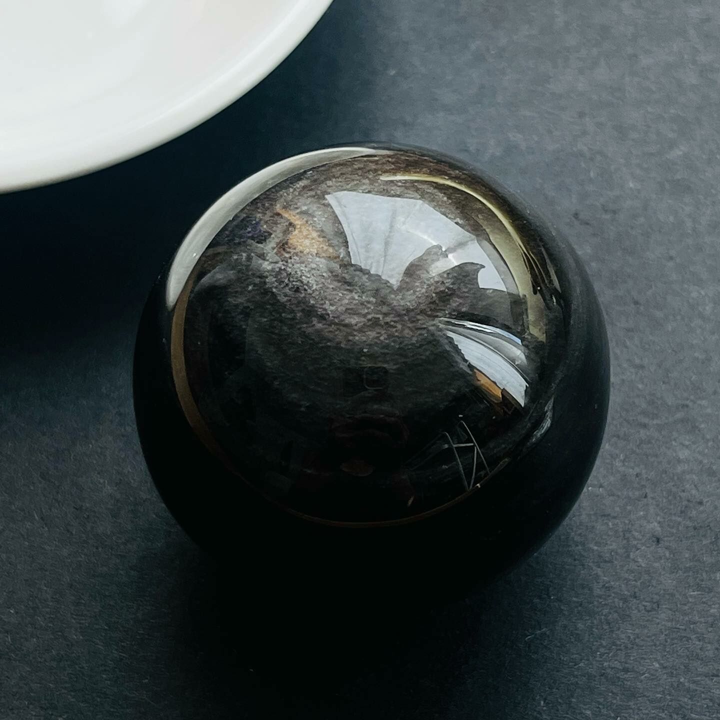 [原石] 銀曜石 水晶球