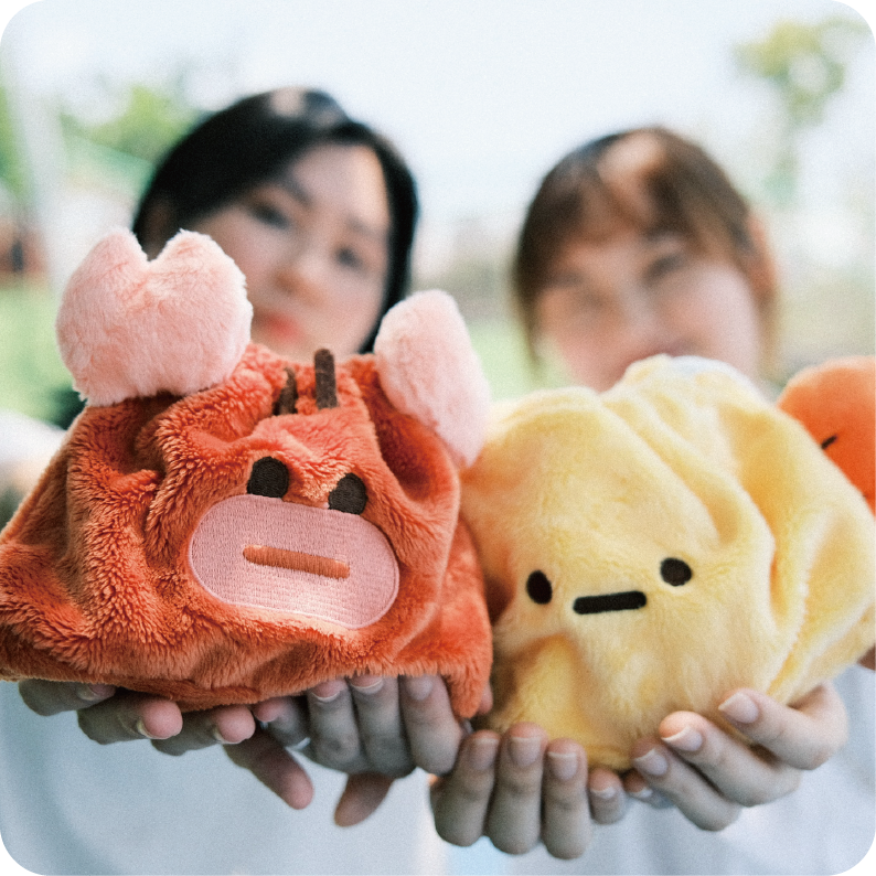 『新品』造型毛絨束口袋-（炸蝦/蟹蟹君）