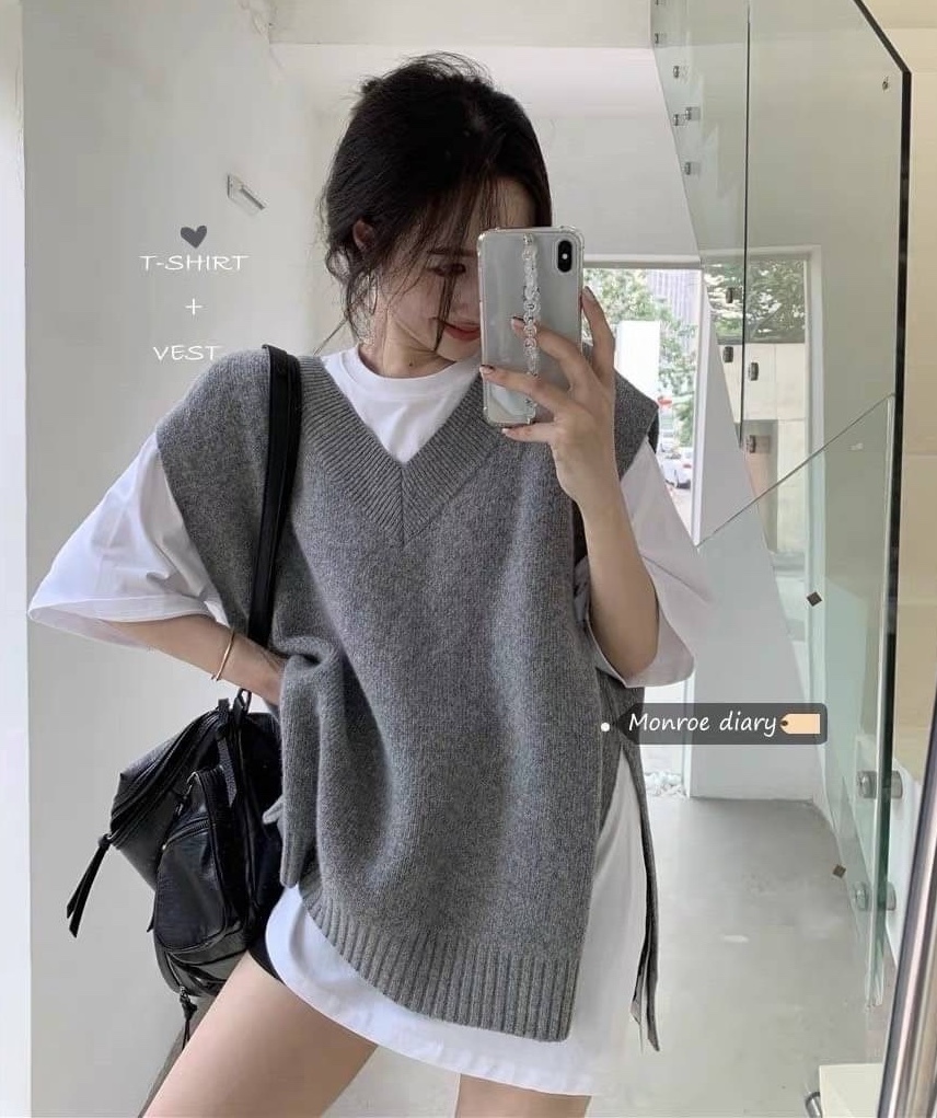 熱賣韓系側開岔針織背心