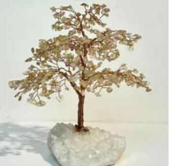 [S] GEMZ & CO HLCT RAW WHITE DRUSE BASE TREE, HIGH END CITRINE, W31 (W31)