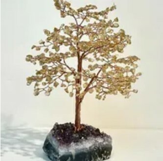 [S] GEMZ & CO HLCT RAW AMETHYST DRUSE  BASE TREE, HIGH END CITRINE, W32 (W32)