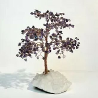 [S] GEMZ & CO HLCT RAW WHITE DRUCE BASE TREE, AMETHYST, W34 (W34)