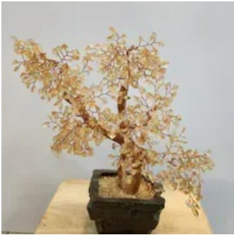 [S] GEMZ & CO HLCT NATURAL DU JUAN WOOD TREE CERAMIC POT, HIGH END CITRINE, W38 (W38)