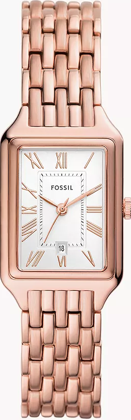 萬年鐘錶 - Fossil    Raquel 金爵女伶復古羅馬字方形不鏽鋼女錶  ES5271  錶徑23MM