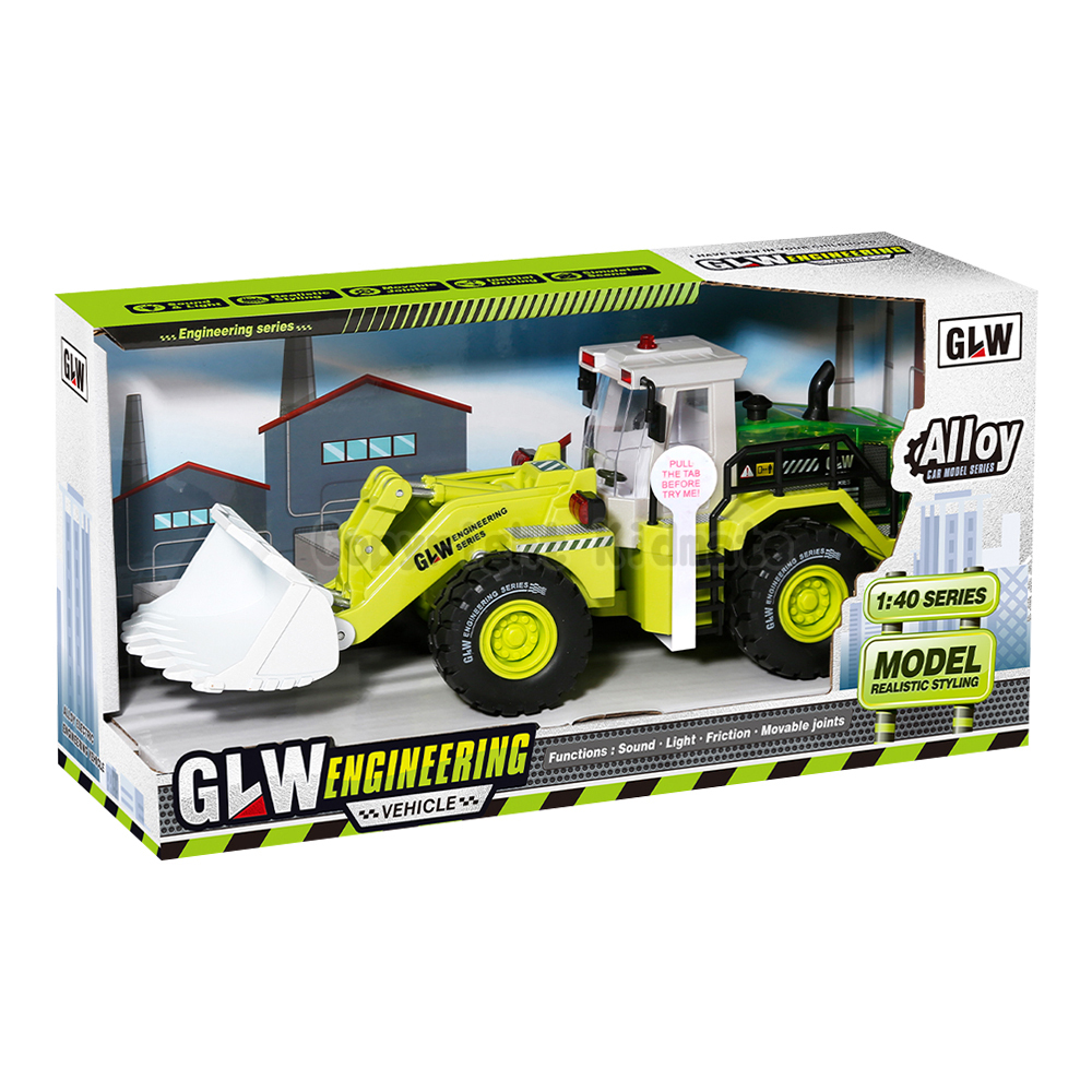 《 KIDMATE 》 1:40 合金推土機(綠)