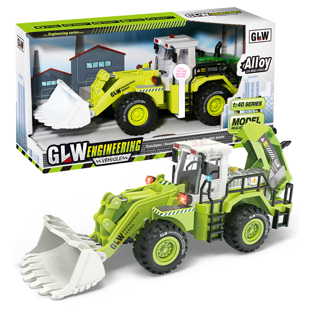 《 KIDMATE 》 1:40 合金推土機(綠)