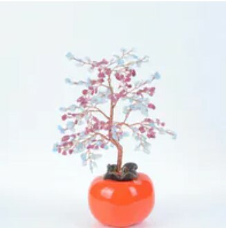 [S] GEMZ & CO HLCT PERSIMMON PINK TOURMALINE AND AQUAMARINE TREE, W39 (W39)